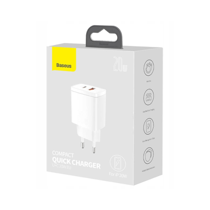 ŁADOWARKA BASEUS COMPACT QUICK CHARGER - BIAŁY