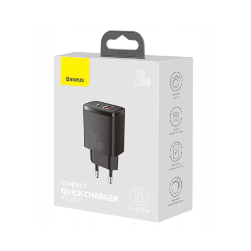 ŁADOWARKA BASEUS COMPACT QUICK CHARGER - CZARNY